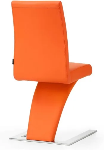 Vista 13 de ZURI Muebles Silla de comedor Mesa moderna en cuero sintético negro y acero inoxidable