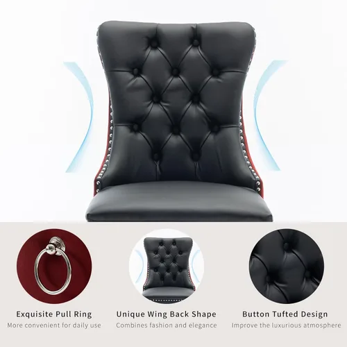 Vista 230 de ODUSE-DAILY - Juego de 2 sillas de cocina y comedor de terciopelo beige, con capitoné, tapizadas en terciopelo, estructura de madera maciza