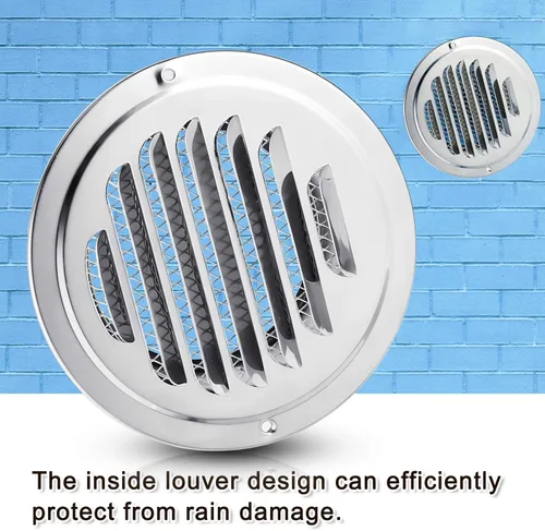 Vista 7 de Zonon 4 rejillas de ventilación de acero inoxidable Soffit de 4 pulgadas, cubierta de ventilación redonda para secadora con pantalla de malla