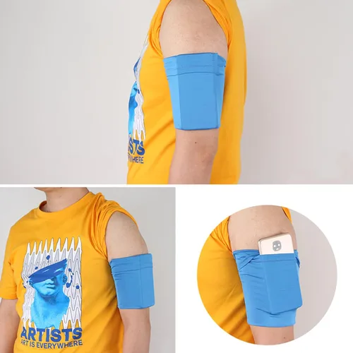 Vista 3 de Cómodo brazalete para correr manga bolsa de teléfono móvil soporte ejercicio brazalete teléfono brazo protector manga