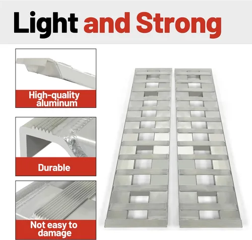 Vista 4 de HECASA Rampas de aluminio para remolque de 72 x 14.87 x 2.5 pulgadas, 6000 libras, rampa de carga universal para motocicleta, tractor, ATV/UTV