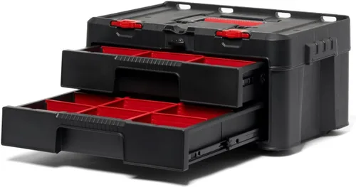Vista 8 de Stack N' Roll Sistema de almacenamiento de herramientas rodantes de 4 piezas, incluye caja de herramientas rodante grande, caja de herramientas de 2