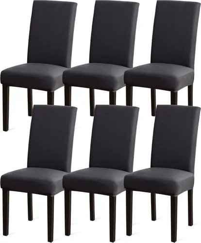 Vista 95 de Sufdari Juego de 2 fundas para sillas de comedor, fundas para sillas de cocina, fundas para sillas Parsons, protectores de sillas de elastano