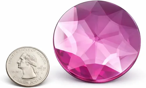 Vista 17 de Allstarco Joyas redondas autoadhesivas extra grandes de 1.969 in, diamantes de imitación acrílicos para cosplay, 2 piezas, Plástico Plata Acrílico