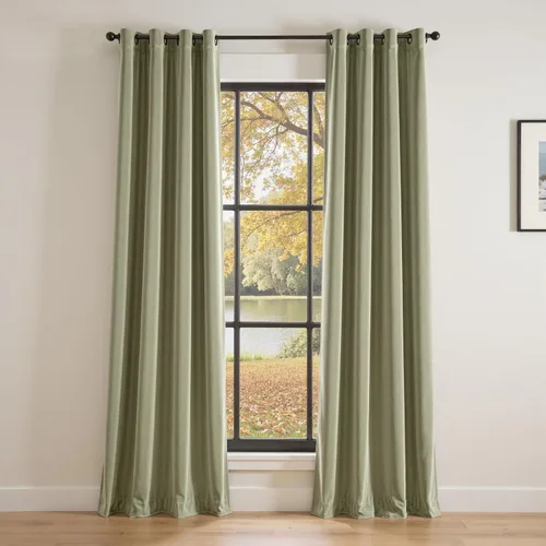 Vista 26 de Lazzzy Cortina opaca de terciopelo azul con aislamiento térmico para dormitorio, sala de estar, oscurecimiento de privacidad, cortinas de terciopelo
