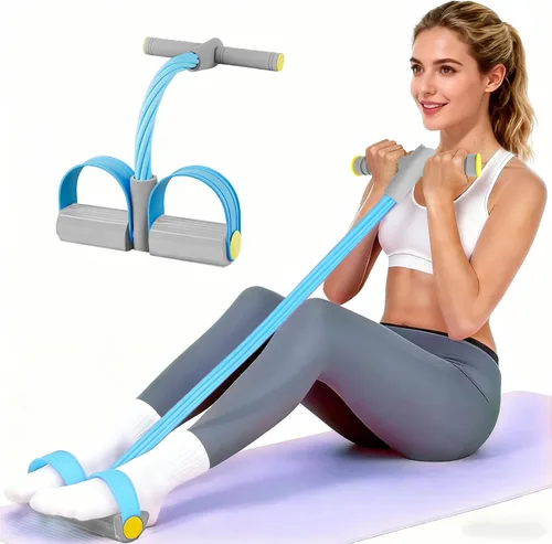Vista 10 de Pedal Resistance Band with Handle, Upgraded 6-Tube Exercise Bands