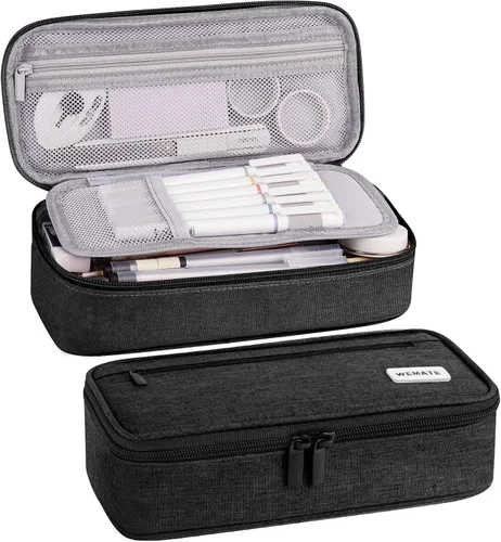 WEMATE Estuche para lápices, organizador grande de almacenamiento para papelería, esencial para el regreso a la escuela, imprescindible para el