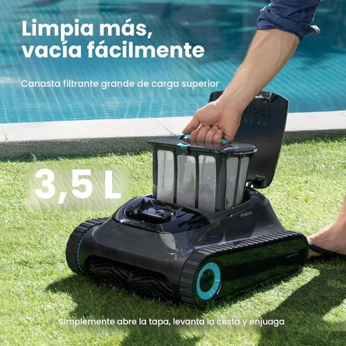 Vista 7 de Aiper Scuba S1 - Limpiador robótico de piscina, limpieza de paredes y líneas de flotación, robot de piscina inalámbrico con 4 modos, navegación