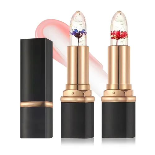 Vista 9 de Lápiz labial de gelatina de aloe, barra de labios nutritiva de larga duración, bálsamo labial lápiz labial hidratante impermeable que cambia