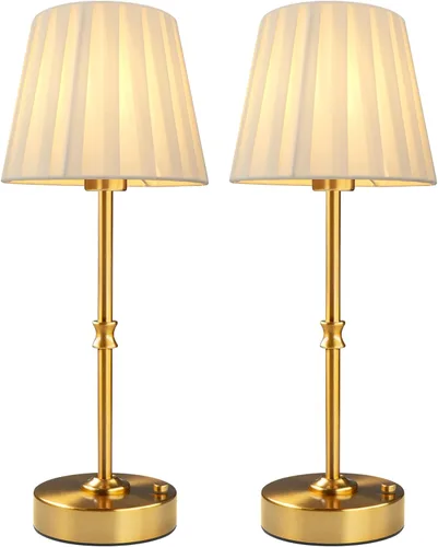 Vista 15 de EppieBasic Lámpara de mesa inalámbrica recargable: carga rápida y larga duración, lámparas doradas vintage de luz cálida de 2700 K, comedor, sala