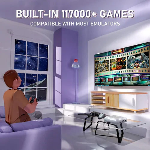 Vista 3 de Classic super console X PRO has EmuELEC game systemAndroid TV system,retro game console pre-installed with 117,000+ games, 64+ emulatorsSupport