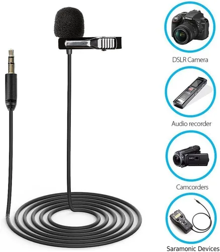 Vista 6 de Saramonic SR-XMS2 Micrófono omnidireccional Lavalier estéreo de calidad de transmisión X/Y con conector TRS de 0.138 in para cámaras DSLR