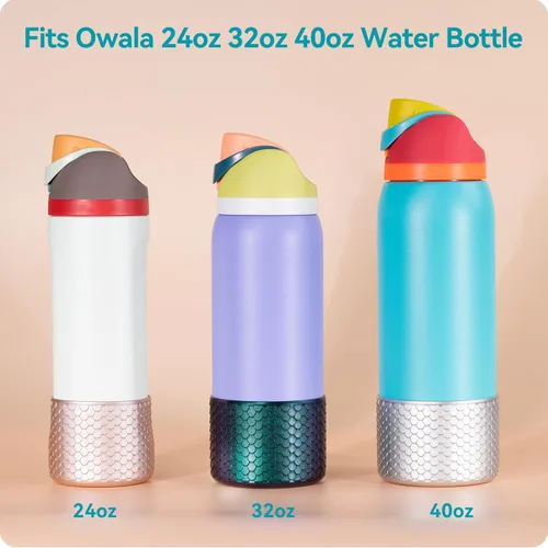 Vista 5 de Silicone Boot for Owala Water Bottle 24oz 32oz 40oz, Anti-Slip Protective Sleeve Bottom Bumper Protector for FreeSip, Twist, and Flip Stainless