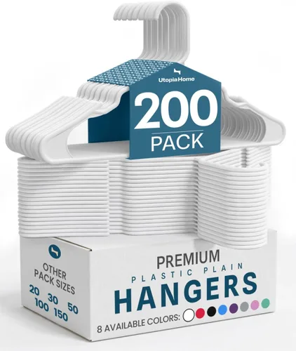 Vista 40 de Utopia Home - Perchas de Plástico Paquete de 50 - Percha para Ropa que Ahorra Espacio - Organizadores de Armario y Almacenamiento Duraderos