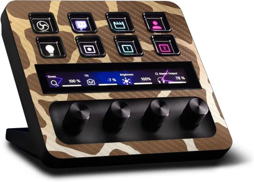 Vista 6 de MightySkins - Piel de fibra de carbono compatible con Elgato Stream Deck + madera gris Acabado de fibra de carbono texturizado protector
