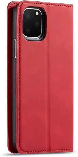 Vista 3 de QLTYPRI Funda para iPhone 11 Pro, funda de piel sintética de alta calidad, parachoques de TPU con soporte para tarjetas, atril, absorción magnética