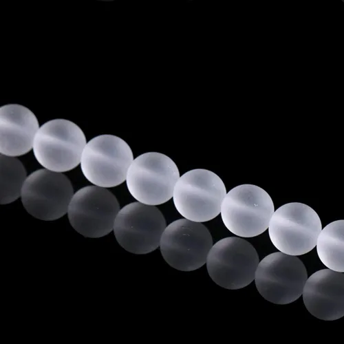 Cuentas de cristal de cuarzo transparente mate de 0.315 pulgadas, 46 unidades, cuentas sueltas de piedra natural para hacer joyas, pulseras,