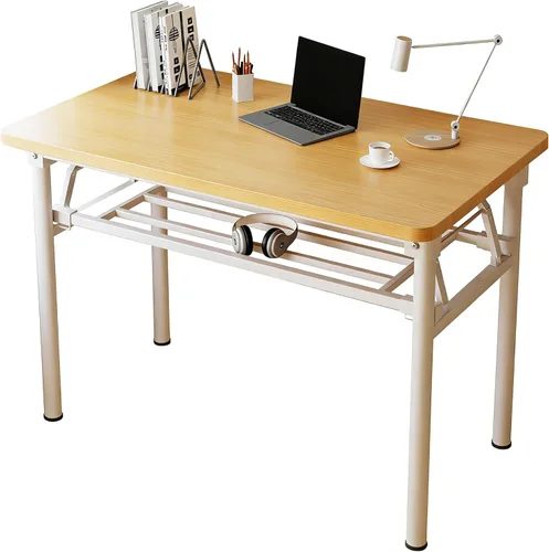 Vista 8 de Escritorio plegable pequeño para computadora de 31.5 pulgadas, no requiere montaje, mesa plegable pequeña, escritorio compacto que ahorra espacio