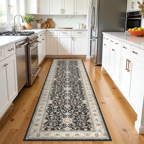 Vista 53 de Alfombra de pasillo lavable de 2 x 3 pies - Alfombra antideslizante resistente a las manchas, alfombras y tapetes de cocina duraderos