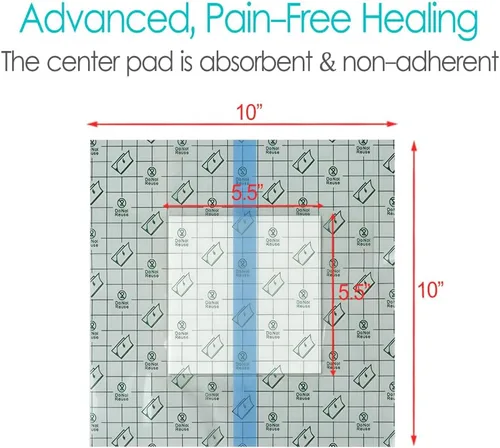 Vista 4 de Cubierta de ducha impermeable de 10.2"x10.2" Vendajes de incisión para heridas grandes sin pegamento en el centro Protector de ducha transparente