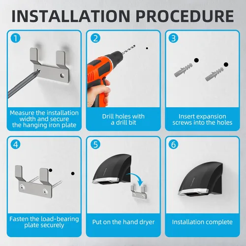 Vista 6 de Secador de manos para baño en casa comercial - Secadores de manos de aire automáticos eléctricos, LX-1003 Silver