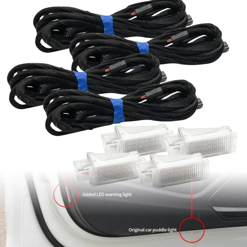 Vista 3 de nsautolighting 4 unids rojo LED interior cortesía puerta luz para Au'di A3 S3 A4 S4 A5 S5 A6 S6 RS6 A8 S8 Q3 Q4 Q5 Q7 Q8 LED panel de puerta lateral