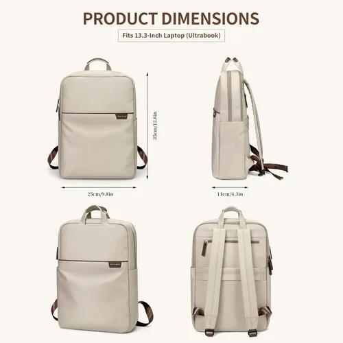 Vista 2 de GOLF SUPAGS Mochila para computadora portátil, antirrobo, delgada, mochila de viaje para mujer, resistente al agua, bolsa de libros universitaria