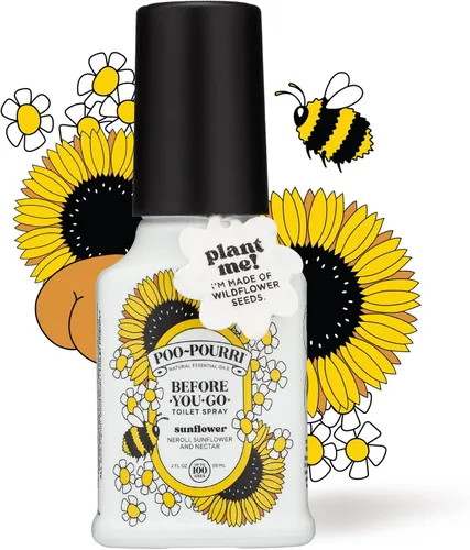 Vista 2 de Poo-Pourri Before-You-Go - Aerosol para inodoro, girasol, 2 onzas líquidas