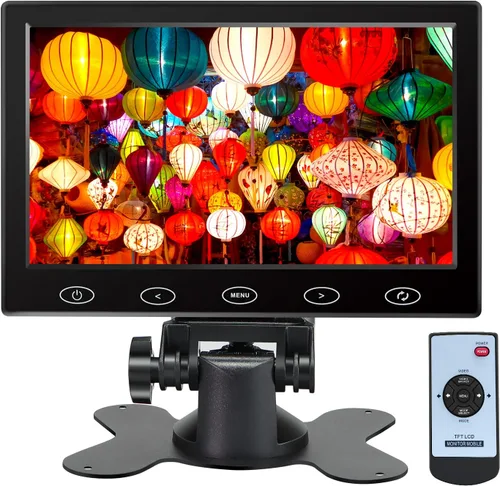 Vista 7 de Monitor de seguridad 10.1 "FHD CCTV Monitor de PC con VGA HDMI BNC AV entrada USB Altavoz incorporado 178 Gran angular para Raspberry Pi Game