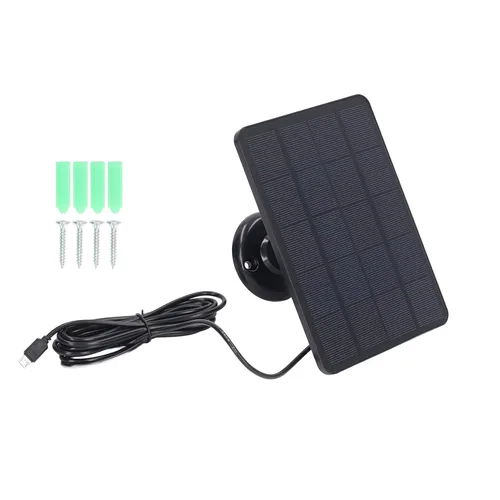 10W Panel Solar ABS Cámara al aire libre Cargador solar con interfaz micro USB para varios aparatos de baja potencia (negro)