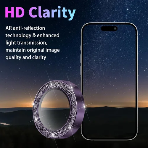 Vista 3 de Protector de Lente de Cámara para iPhone 17 Pro/17 Pro Max, Protector de Cámara de Vidrio Templado Individual con Bandeja de Instalación Compatible