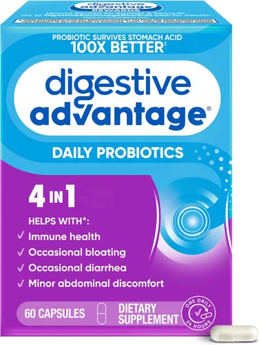 Vista 17 de Cápsula probiótica diaria – Digestive Advantage 30 cápsulas, sobrevive 100 veces mejor, disminuye la hinchazón, el calcio, promueve la salud
