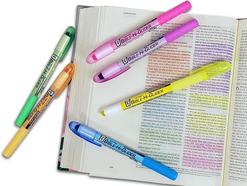 Vista 6 de G.T. Luscombe Company, Inc. Accu-Gel Bible-Hi-Glider Bible Study Set No Bleed Solid Gel Highlighter No Smearing or Fading Long Lasting Bright