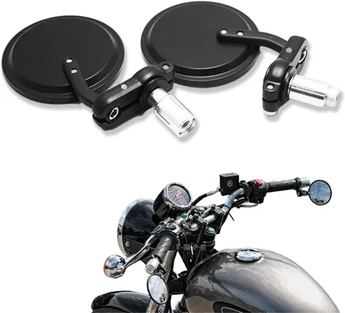 Vista 8 de Espejos redondos para Kawasaki Suzuki Ducati negro