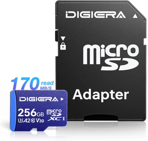 Vista 9 de DIGIERA Tarjeta de memoria microSDXC UHS-I CT100 de 64 GB con adaptador, hasta 100 MB/s, C10, U1, V10, Full HD, A1, tarjeta micro SD para teléfonos