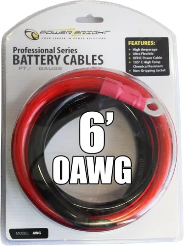 Vista 10 de Power Bright 2-awg12 2 cables AWG Gauge 12-Foot Professional Series Inverter 2000 – 2500 W