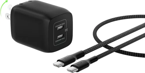 Vista 11 de Belkin Bloque de cargador USB C dual para juegos para Nintendo Switch 2 y Pro con carga rápida GaN de 65 W - Apple iPhone 17, iPad, MacBook