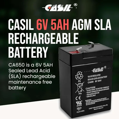 Vista 2 de Casil Batería de repuesto de 6V 5Ah compatible con Best Choice Kids Ride On Motorcycle Model SKY178 Bright Way Group BW645 BSL1050 BSL1055 PC1240