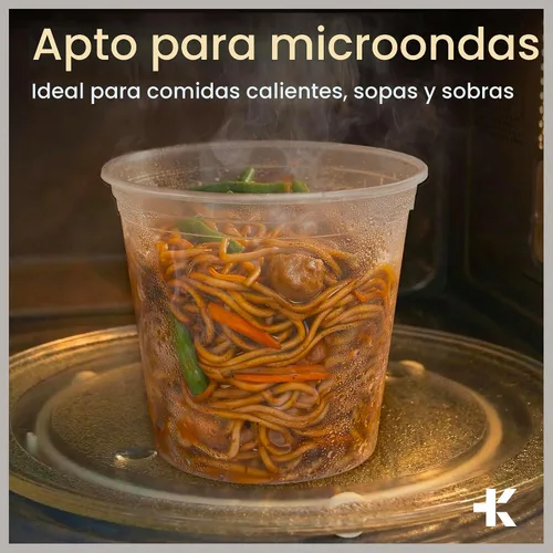 Vista 7 de Recipientes de plástico con tapas de 24 onzas (paquete de 20) – A prueba de fugas, recipientes de almacenamiento de alimentos sin BPA para sopa