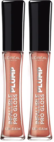 Vista 12 de L'Oréal Paris Infallible Pro Gloss Plump - Brillo labial con ácido hialurónico, brillo voluminizador de larga duración, los labios se ven Gleam