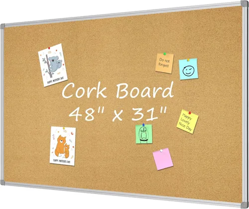 Vista 12 de Lockways Tablero de anuncios de corcho, paquete de 2 tableros de corcho de doble cara, 36 x 24 pulgadas, tablero de anuncios de presentación