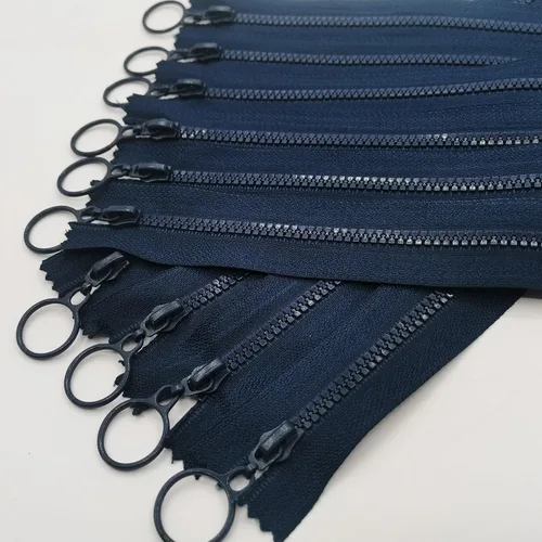Vista 9 de Cremalleras de resina, 10 unidades de cremalleras que no separan con tiradores de anillo, cierre de plástico #3 para ropa, bolsos de bricolaje