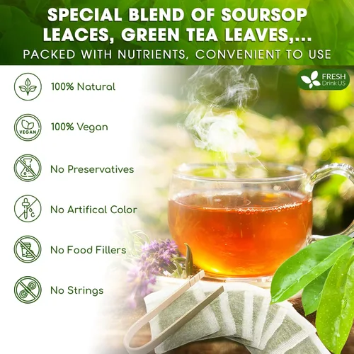 Vista 627 de FreshDrinkUS, 135 bolsas de té de jengibre y cúrcuma premium, ingredientes 100% naturales, mezcla hecha a mano de té de hierbas de cúrcuma