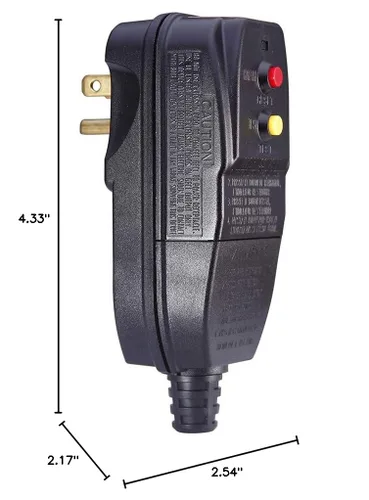 Vista 8 de Enchufe GFCI de repuesto para lavadora a presión, bomba de piscina, 15 amperios, disyuntor de 3 clavijas, exterior, impermeable, reinicio