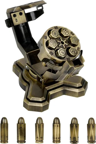 Vista 32 de Juego de dados de ruleta único de metal, mecánico, rodillo DND D & D, Steampunk Spinner D20 todo en uno D4 D6, D8, D10, D12 D100 para Dungeons and