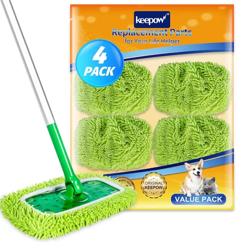 Vista 13 de KEEPOW Paños de barrido en seco reutilizables compatibles con Swiffer Sweeper, paños de trapeado húmedos lavables, almohadillas de trapeador