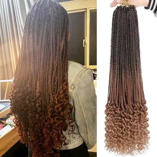 Vista 25 de Xtrend Paquete de 6 extensiones de cabello sintético de ganchillo de 10 pulgadas, sin nudos, sin nudos, 3 extensiones de cabello sintético bohemio