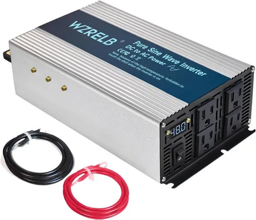 Vista 13 de WZRELB Inversor de onda sinusoidal pura de 4000 W, inversor de corriente de automóvil de 12 V CC a 110 V 120 V CA convertidor para RV, camión