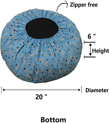 Vista 6 de Funda ajustada para cama circular para perros, reemplazo impermeable y lavable, funda de almohada de plástico para cama de dona de pelo sintético