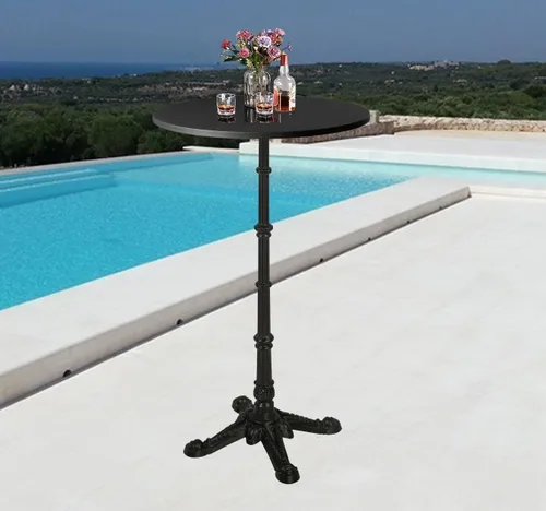Vista 10 de LOKKHAN Mesa de columna romana de 43.3 pulgadas de alto, mesa de bar para cóctel, bistró, hierro fundido resistente, mesa de madera maciza